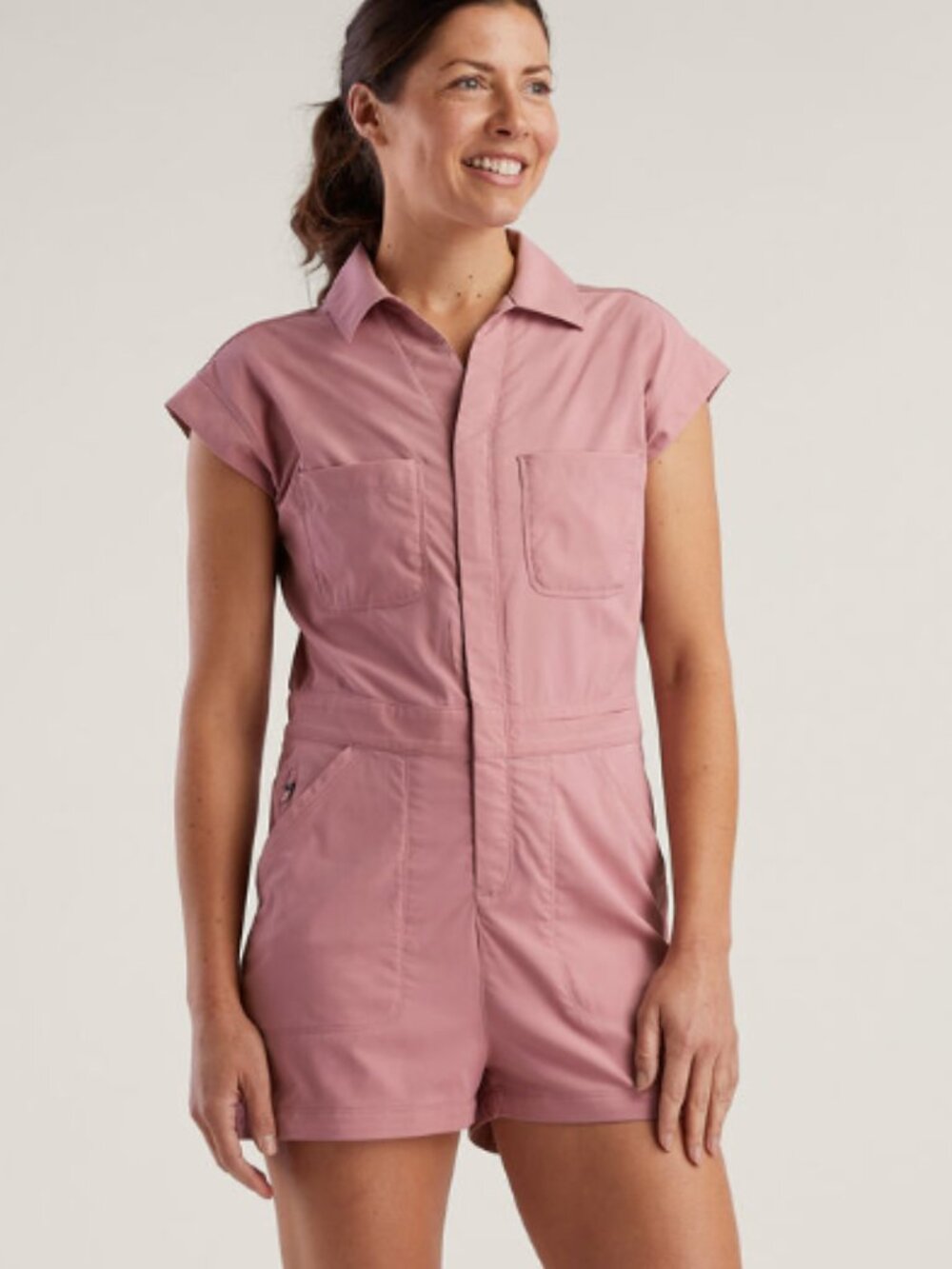 Title Nine Evelyn Romper in Iris Mauve, sz Large